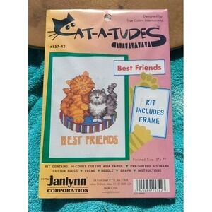 New Catatudes Best Friends True Colors International‎ CROSS STITCH KIT ~ NIP